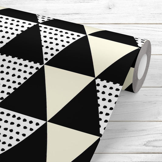 Abstract Black Geometric Pattern Wallpaper Roll