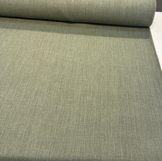 Nelen & Delbeke Belgian Linen Lino Green Willow Fabric By The Yard PAL01E001