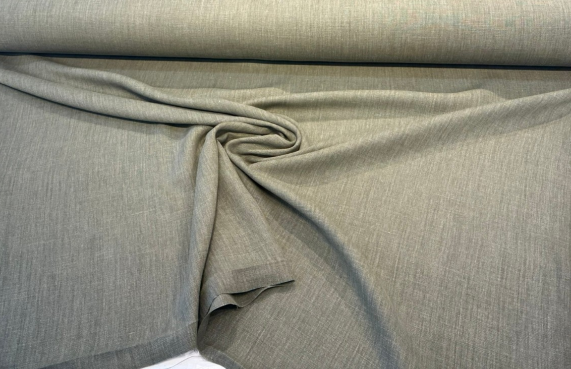 Nelen & Delbeke Belgian Linen Lino Green Willow Fabric By The Yard PAL01E001