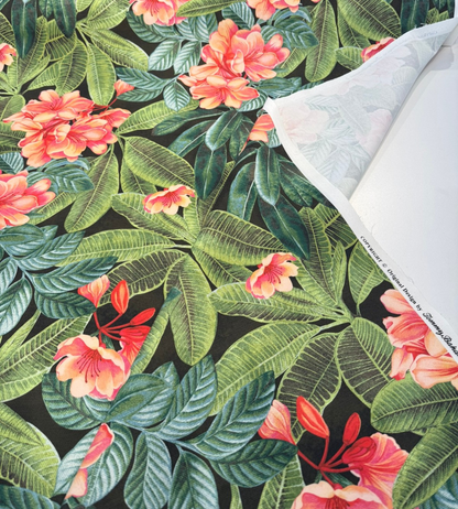 Tommy Bahama Darwin Flora Noir Black Tropical Waverly Fabric By The Yard