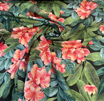 Tommy Bahama Darwin Flora Noir Black Tropical Waverly Fabric By The Yard
