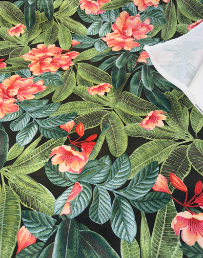 Tommy Bahama Darwin Flora Noir Black Tropical Waverly Fabric By The Yard