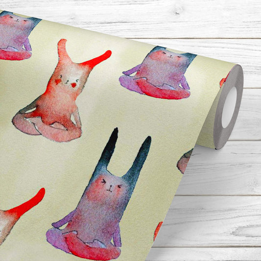 Yoga Bunny Wallpaper Roll
