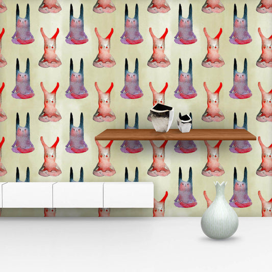 Yoga Bunny Wallpaper Roll