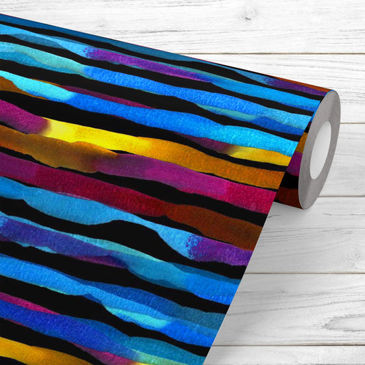 Rainbow Stripes Om Wallpaper Roll