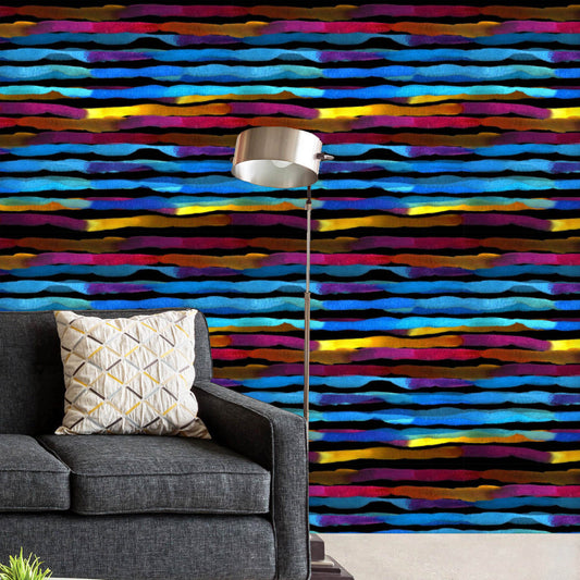 Rainbow Stripes Om Wallpaper Roll