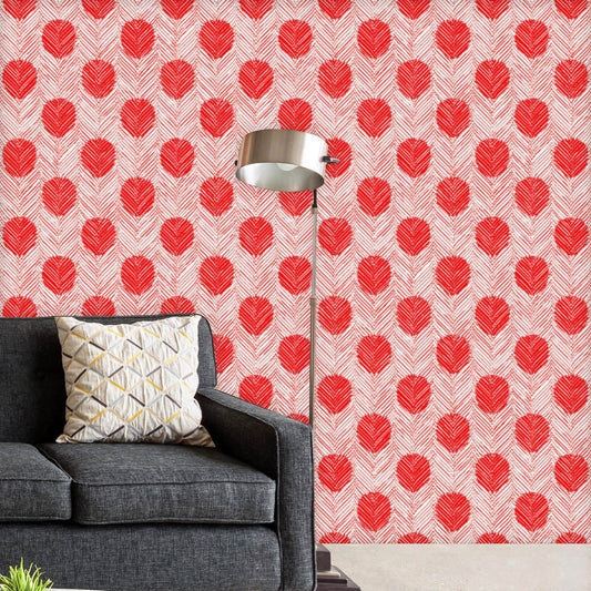 Peacock Feather Herringbone Wallpaper Roll