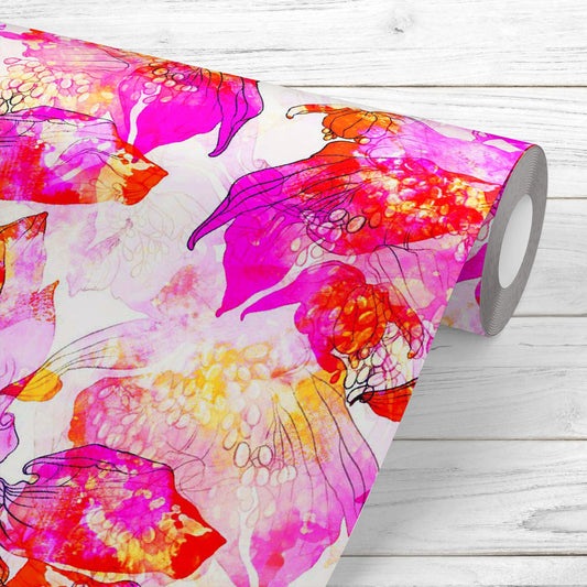 Exotic Floral Pattern Wallpaper Roll