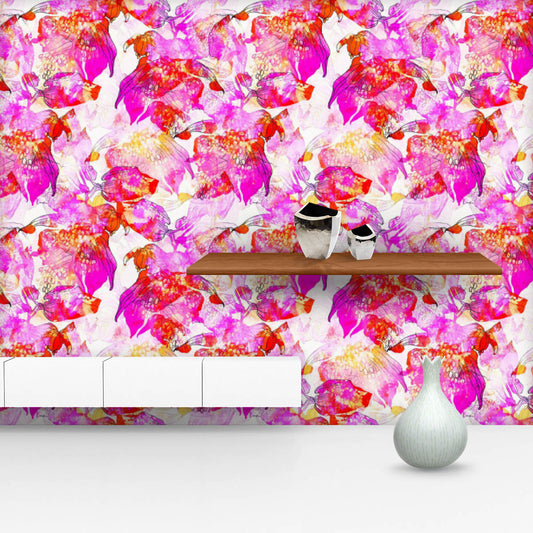 Exotic Floral Pattern Wallpaper Roll
