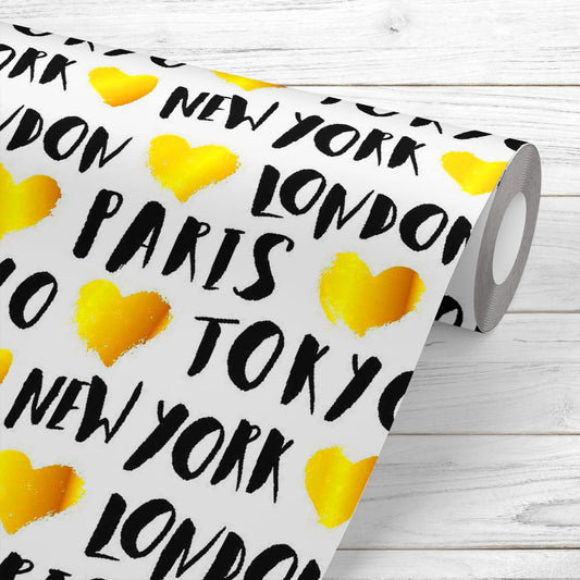 Travel Repeat Typography Wallpaper Roll