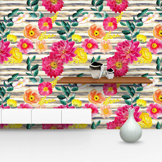 Abstract Peony Flowers Wallpaper Roll