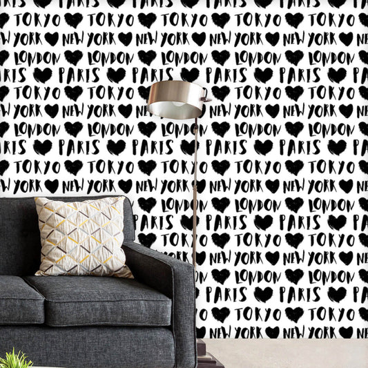 Travel Typographic Style Wallpaper Roll