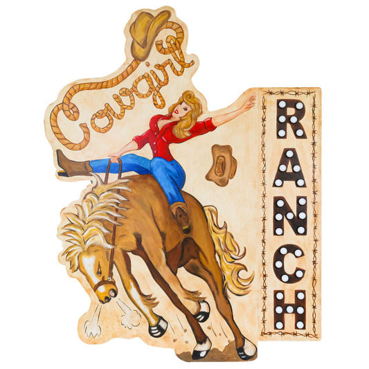 Cowgirl Ranch Light Up Sign