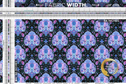 Blue Paisleys Upholstery Fabric 3meters 4 Designs & 12 Fabric Options Floral Furnishing Fabrics By the Yard | D20109