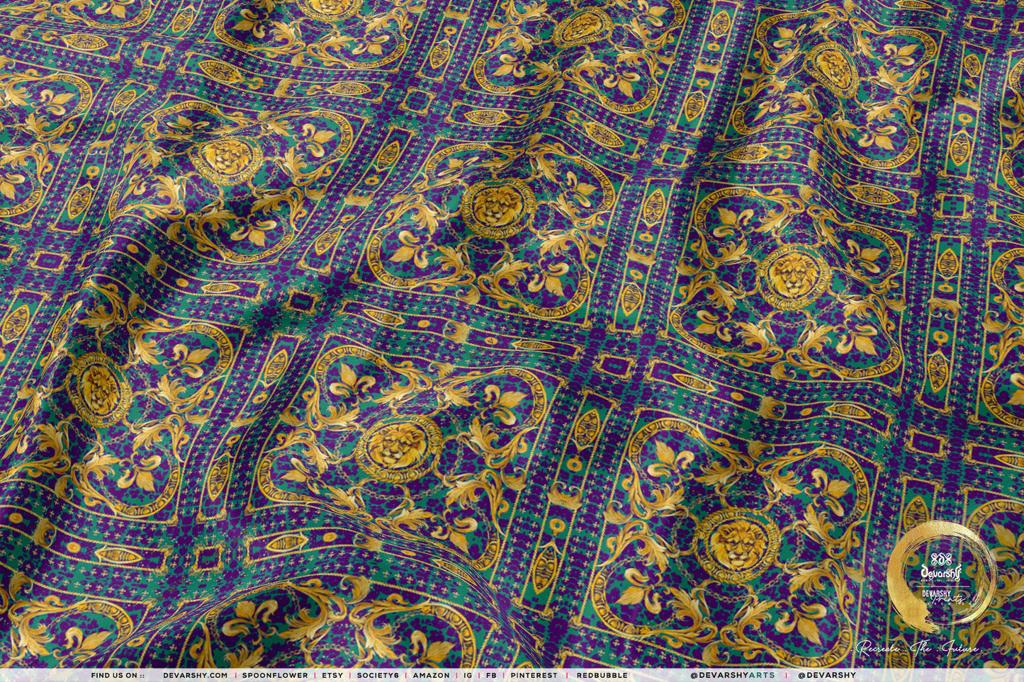 Baroque Lions Upholstery Fabric 3meters 9 Golden Designs & 12 Furnishing Fabrics Golden Lion Fabric By the Yard | D20332